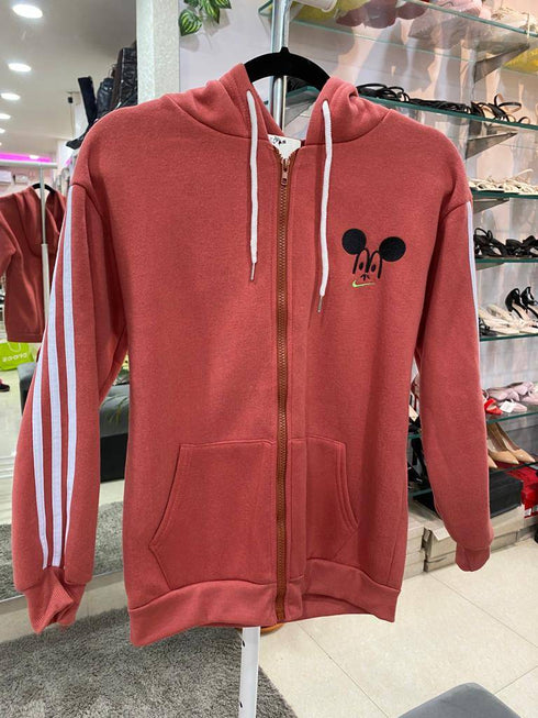 Woollen Zip Up Stripe Jacket